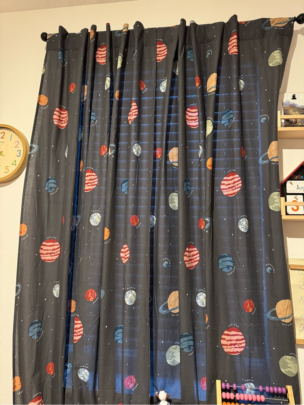 Space Planets H&M Kids Curtains 2 Panels